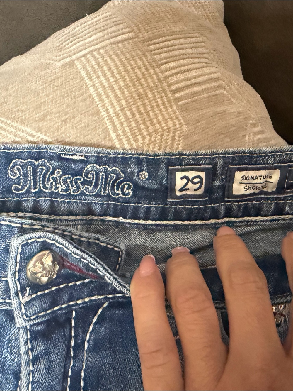 Miss Me Blue Denim Jeans with Embroidered Logo